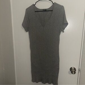 SHEIN Charcoal Ribbed Mini Dress